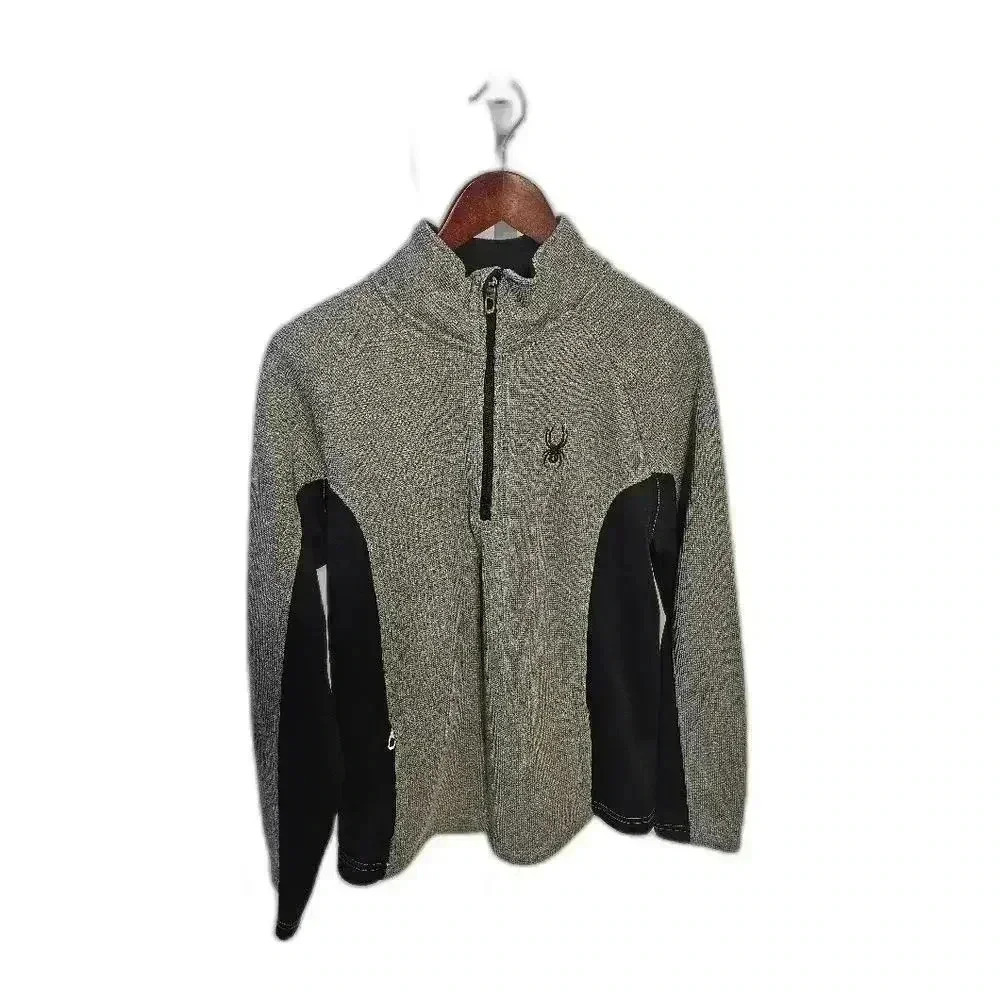 Spyder Men's Gray and Black Pullover Jacket - Medium